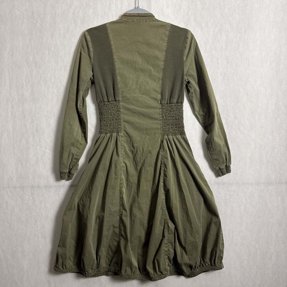 XCVI Women's XS Green Deschutes Jacket Dress Full Zip Lagenlook Midi Pockets - Picture 3 of 15